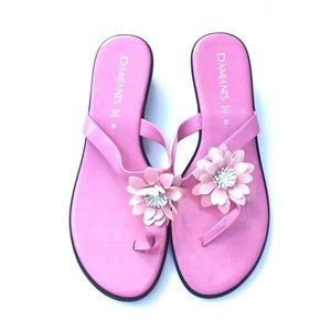 NWOT Unworn 8 Damiani’s Pink Italy Shoes Sandals Flip Flops Summer Women’s